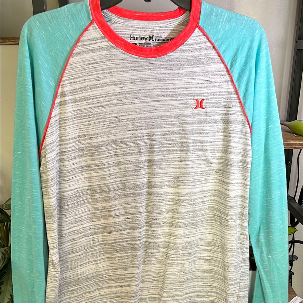 Hurley Gray Long Sleeve with Red and Blue Accents